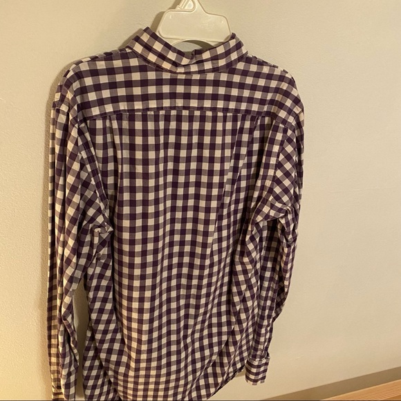 Men’s small slim fit J Crew purple/white plaid button down - Picture 3 of 5